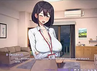 In summer clover hentai, i get uncensored lovey dovey action with my female boss shizuko in missionary position