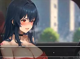 horny girlfriend rips shirt in romance hentai game episode