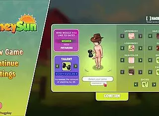 Awesome start in Honeysun with redhead flight attendant cosplay