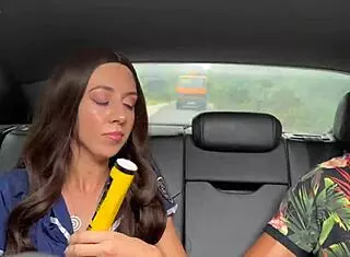 fake police girl drilled hard in woods