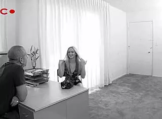 Tiny blonde Kendi takes massive white dick in POV anal fisting