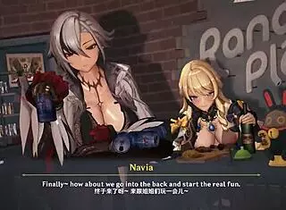 arlecchino and navia team up in anime