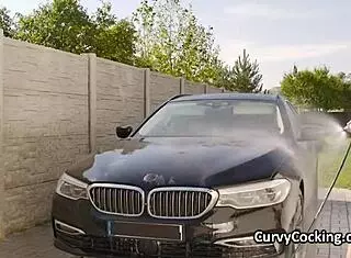 Titty fucking busty bikini car wash hottie