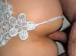 Asian Bunny In Uniform Enjoys Homemade Fun With Fishnets