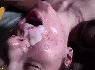 Extreme Bukkake DP Orgy with Teen in All Holes Party