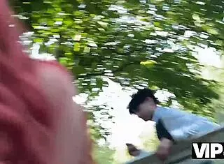 Miss Olivia's Public Fuck In Red Lingerie.