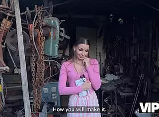 Have you seen this vip4k scene where a debtor gets fucked in the backyard wearing leather lingerie?