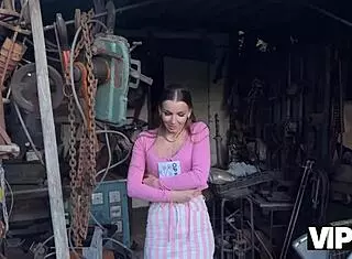 Have you seen this vip4k scene where a debtor gets fucked in the backyard wearing leather lingerie?