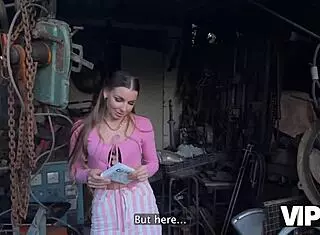 Have you seen this vip4k scene where a debtor gets fucked in the backyard wearing leather lingerie?