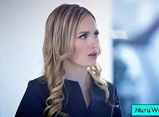 i'm a blonde teen masseuse preparing my client for wet nuru massage