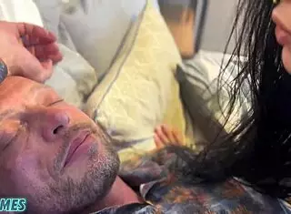 she wakes up horny and ready to ride her lover's big cock