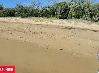 Bikini Beauty Struts on Public Beach