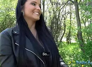 Wow! 18-Year-Old Brunette Student Fucks Monster Cock Outdoors First Time!