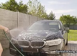 Titty fucking busty bikini car wash hottie