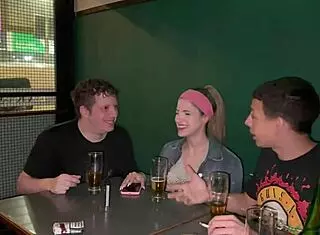 Double Penetration for Rocker Girl Outside Bar, Wow!