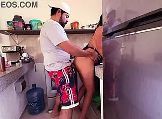 Sexy Mexican Gets Ass Licked and Fucked in Kitchen