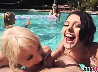 me n my besties at a pool party, ya know!