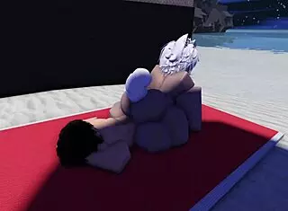 Roblox slut caught and fucked hard on public beach.