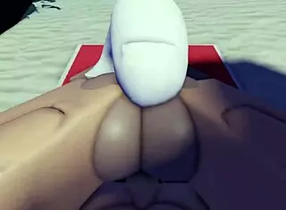 Roblox slut caught and fucked hard on public beach.
