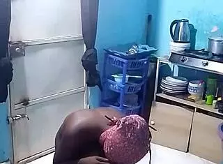 Wet pussy bent over in the kitchen, big tits bouncing during foda pt1 😏🍑