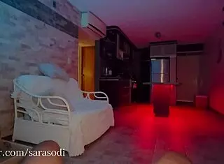 Stepbrother's girlfriend rides me passionately in lingerie, milking my cock