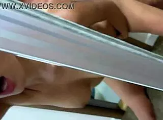 mirror quickie with ex girlfriend, huge pussy creampie