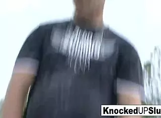 knocked up slut sucks cock and gets fucked outdoors