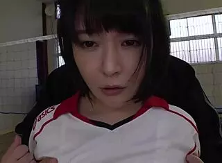 Japan's Huge Breasted Volleyball Member Practices Secretly!