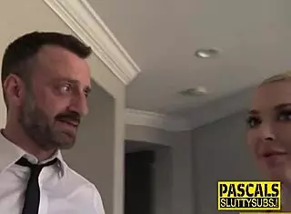 Spanked sub tied up for rough pounding session 🔥