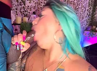 Latina pornstar sucks big cock during massage, leading to creampie and squirting orgasm!