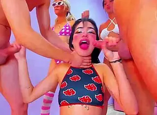 these girls can't quit sucking huge cocks in deepthroat clips