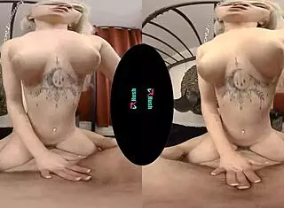 Blonde kay carter is intrigued by the new swing in the room