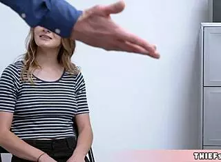 Cute Shea caught stealing, now blowing the mall cop 😏