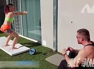 katrina punk termina getting intimate with her personal trainer during first gym class