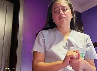 Private Doctor Strays, Gets Cum on Face in Office