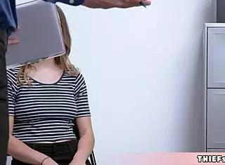 Cute Shea caught stealing, now blowing the mall cop 😏