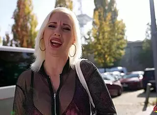 German scout picks up sweet mery for rough casting fuck with pierced pussy