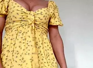 Brazilian Milf Dancing in Lingerie Removing Panties from Little Dress