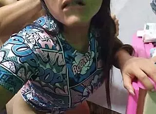 Mother-in-law convinces stepson with innocent personality for doggystyle sex in husband's room