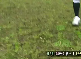 Korean girls strip down for naked outdoor football fun