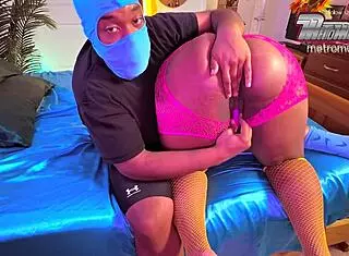 Cute BBW teases with pigtails and vibrator