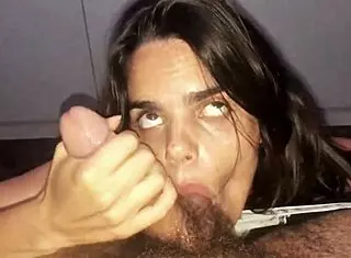 Midnight blowjob homemade monster cock chubby bbw teasing brown eyes 1on1 cumshot close up sloppy