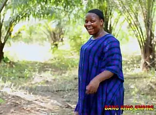 Wow, African Babe Rides Hard Outdoor with Monster Cock!