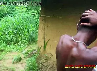 Wow, African Babe Rides Hard Outdoor with Monster Cock!