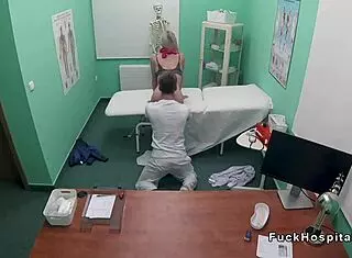 Doctor spanks busty blonde