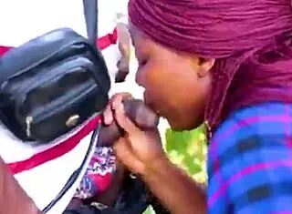 Horny African BBW Wife Takes Monster Cock in Bush