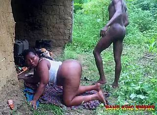 Wow, African Babe Rides Hard Outdoor with Monster Cock!