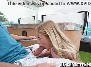 She Catches Her Stepdaddy Jerking Off In The Backyard