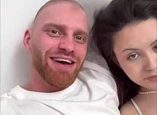 Beautiful shaved brunette housewife joins amateurs in online 4some with blowjobs and cum in mouth.