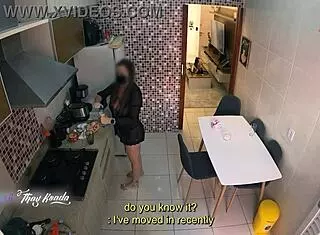 Hot Wife Thay Ksada Teases Delivery Man Fresh from Shower in Nightgown